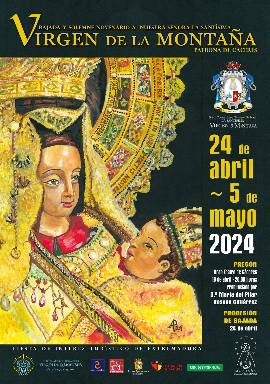 Bajada y Novenario de la Virgen de la Montaña 2024 Cáceres